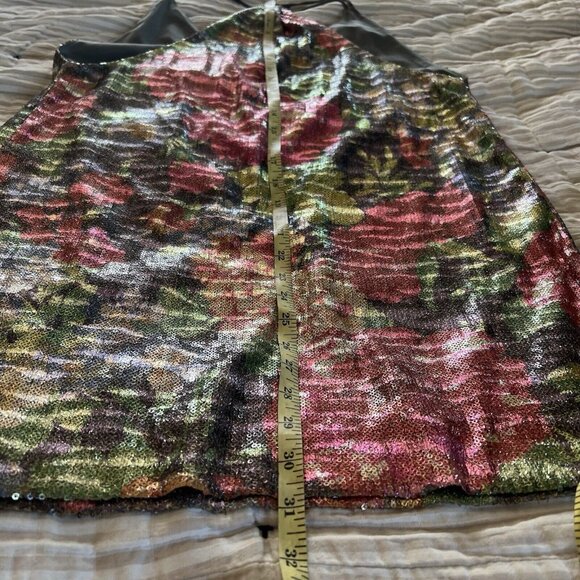 Free People Tangier Sequin Floral Mini Dress S Cocktail Deep V Boho Fairy Sexy - Picture 5 of 12